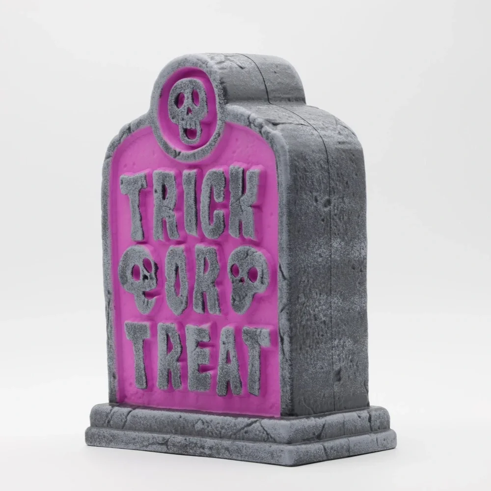Hyde and EEK 12" Lit Trick or Treat Blow Mold Halloween Decorative Prop Purple - Picture 3 of 9